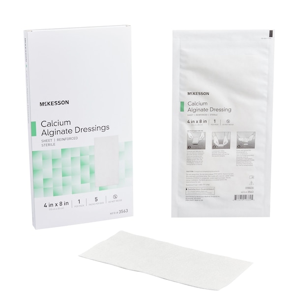 Mckesson Alginate Dressing, 4 x 8 inch, Sterile, 5PK 3563 - main